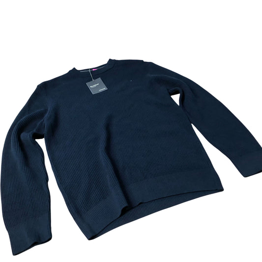 River Island Relaxed Fit Sweater Size M Men's Dark Navy Cotton Blend Knit
