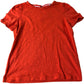Short Sleeve Top Women's Red Cotton Ruffle Detail Casual Wear UK10