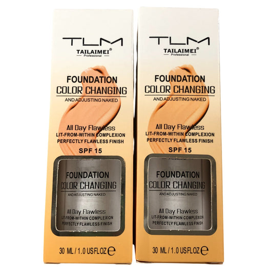 TLM Foundation Colour Changing 2 Pack SPF15 All Day Flawless Skin Care