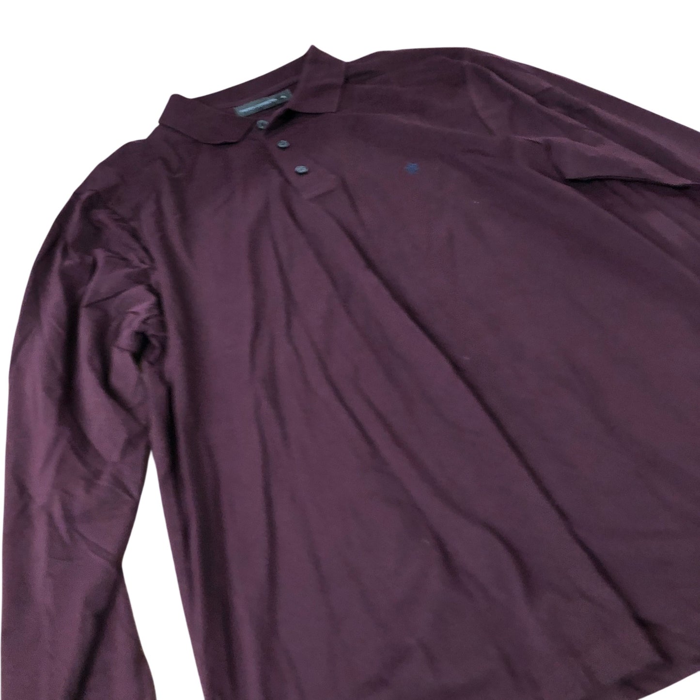 French Connection Long Sleeve Polo Shirt Mens Burgundy Cotton XL