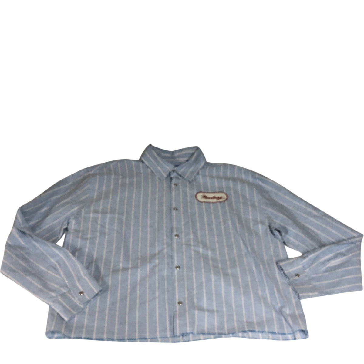 Pacsun Ford Mustang Striped Shirt Size Medium Men's Blue Cotton Long Sleeve