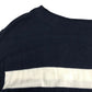 Branded Navy And White Striped Sweater UK12 Women's Soft Cotton Blend Round Neck