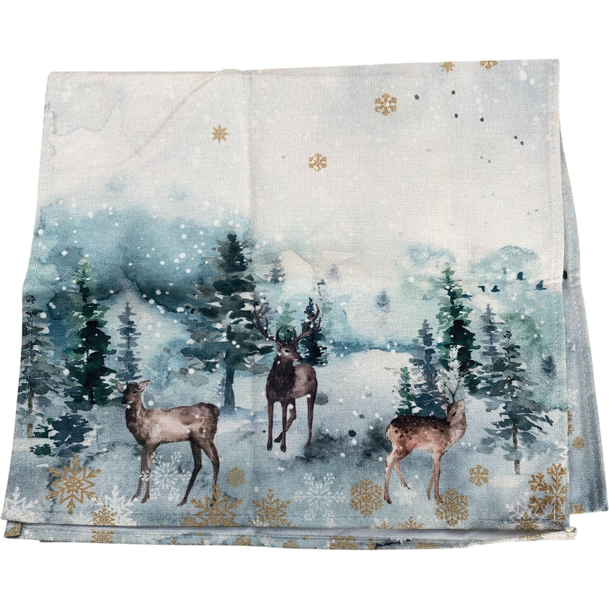 Artoid Mode Watercolour Winter Forest Deer Table Runner 40x140cm