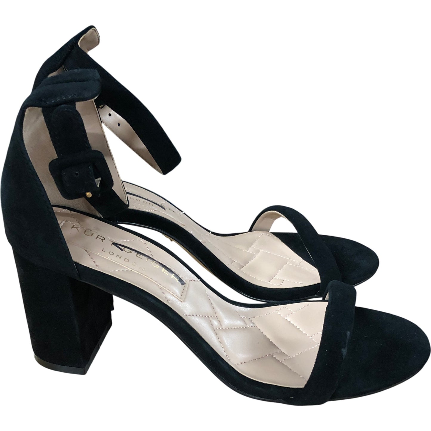 Kurt Geiger London Black Suede Block Heel Sandals Size 7 UK Women's Footwear