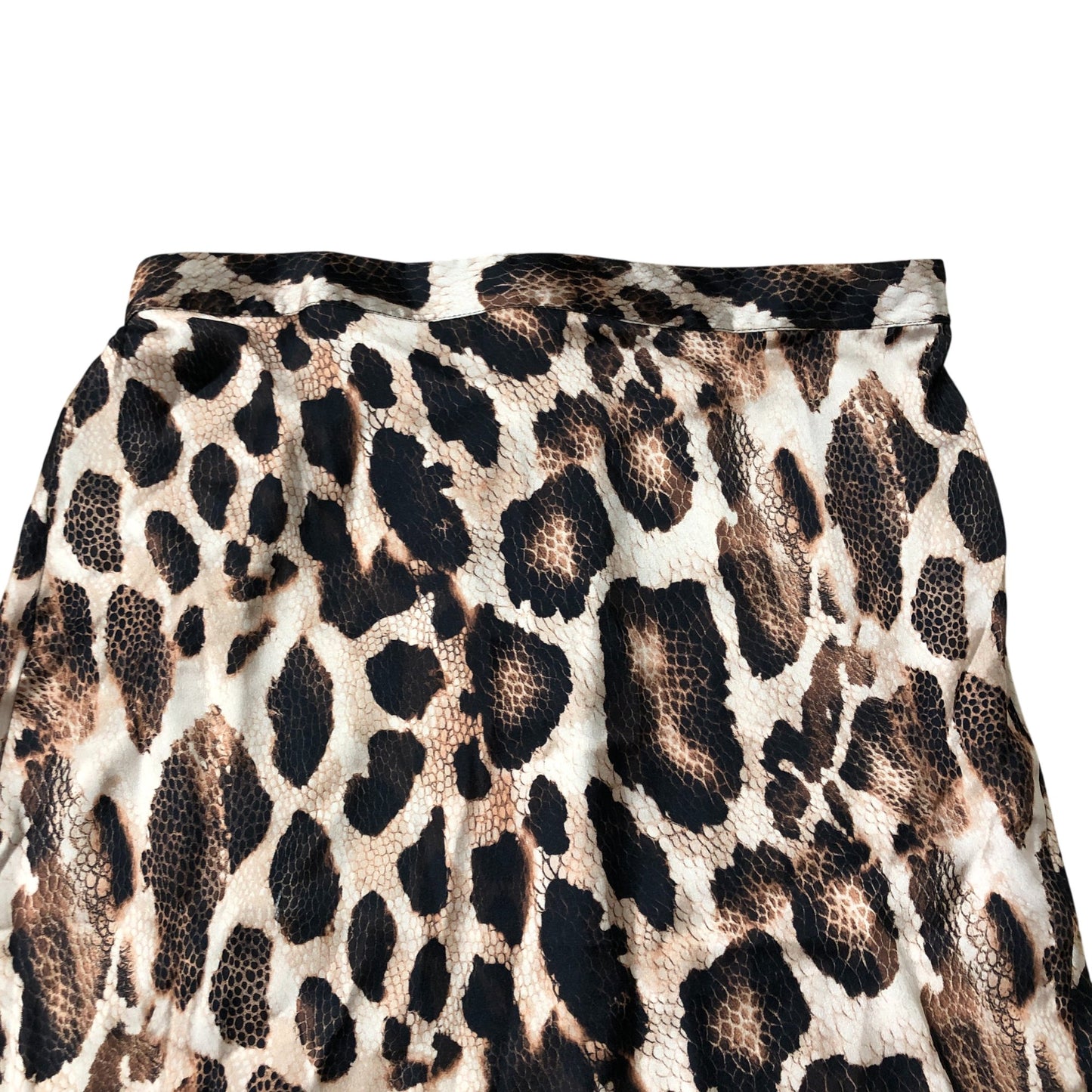 Women's Renzo Midi Slip Skirt Size 10 Animal Print Polyester