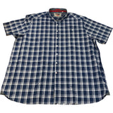 D555 Red Morris French Navy Check Cotton Shirt 5XL