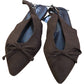 Brown Suede Slingback Flats With Bow Detail Size 7