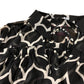 Branded Black Printed Sheer Tie Blouse - Size 6