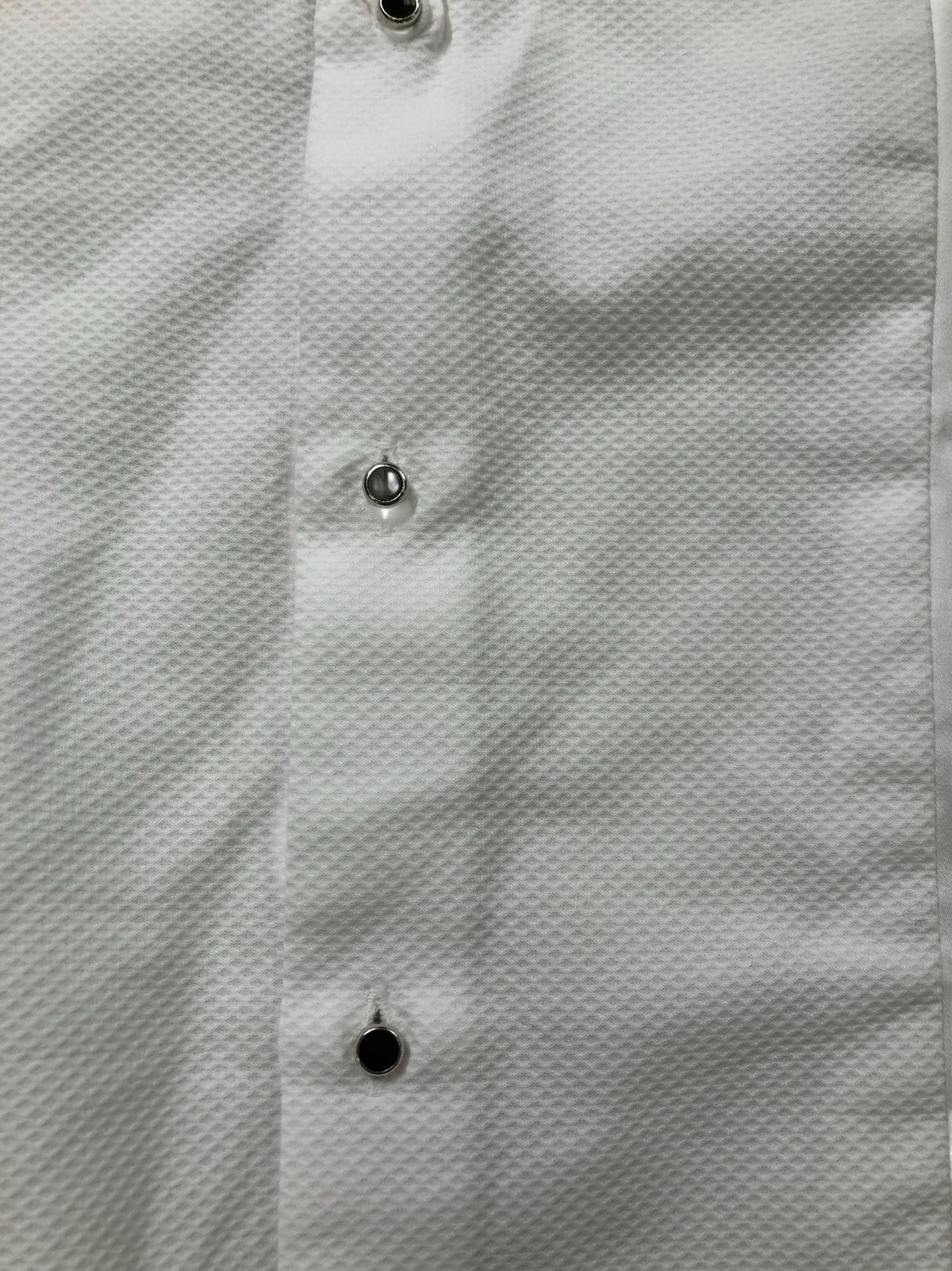 Marcell LS Shirt XS Men's Slim Fit White Cotton Textured Long Sleeves