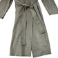 Trench Coat Medium Women's Beige Button Closure Tie Waist Long Sleeve Medium