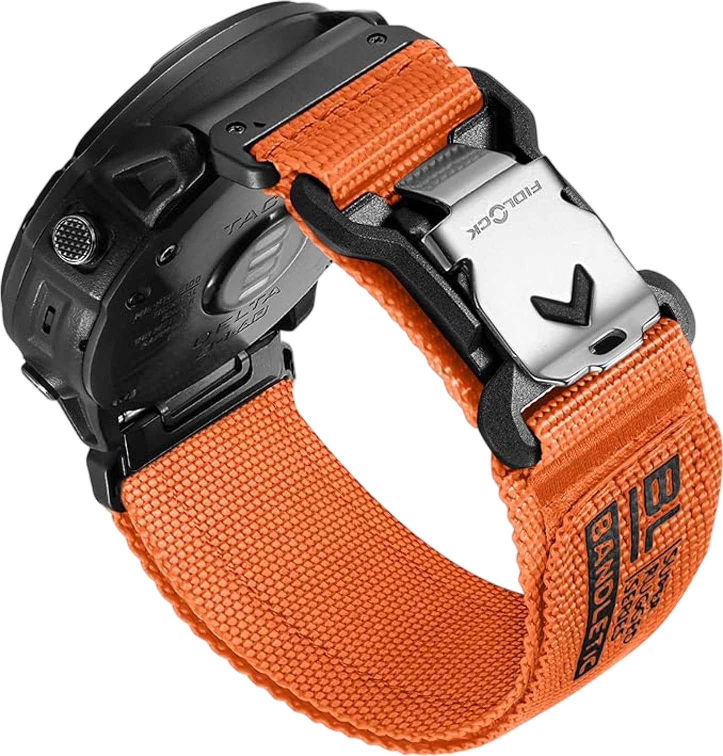 Bandletic Rugged Nylon Compatible with Garmin 26mm Orange