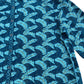 Long Sleeve Shirt Dress UK10 Women's Teal Floral Print Cotton