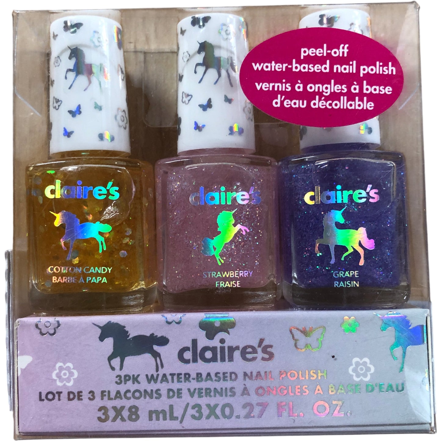 Claire's Vegan Nail Polish And Lip Gloss Set 3x Lip Gloss 6x Nail Polish New