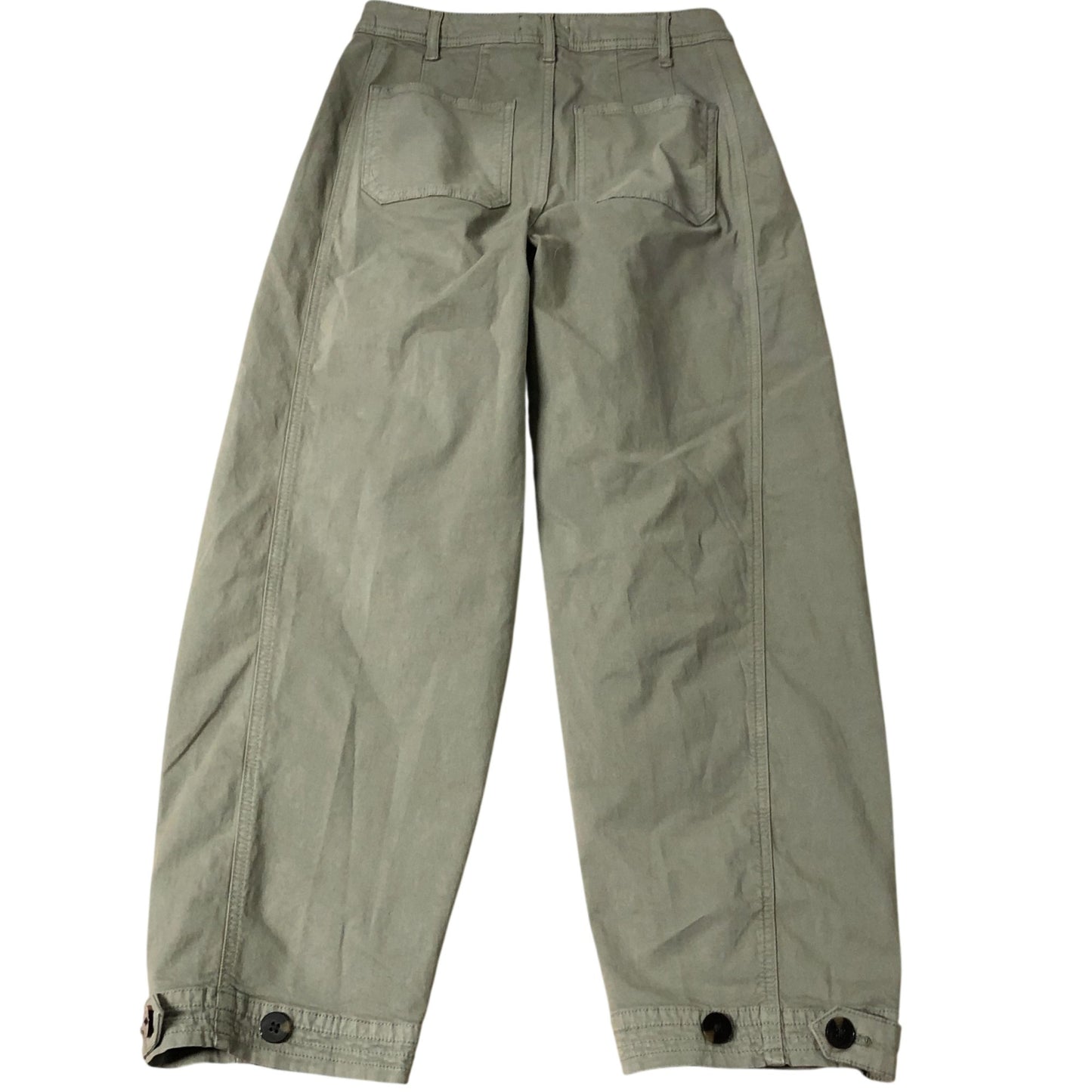 Khaki Washed Barrel Chino Trousers Size 8L