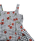 Cute Gingham Cherry Print Dress 7 Years Girls Sleeveless Flare Summer