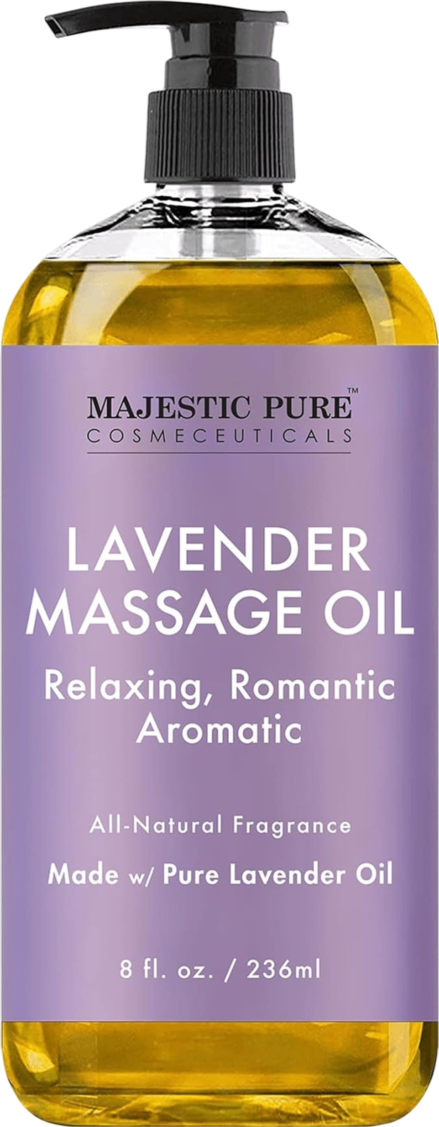 MAJESTIC PURE Lavender Massage Oil 8 Fl Oz All Natural Fragrance Relaxing Aromas
