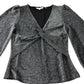 Metallic Sparkle Twist Front Jersey Top - Size 10