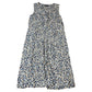 Crew Clothing Company Sleeveless Dress Size 16 Women's Floral Print Blue Cream