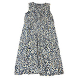 Crew Clothing Company Sleeveless Dress Size 16 Women's Floral Print Blue Cream