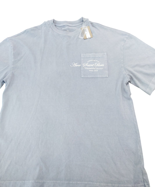 River Island Studios Oversized Fit T-Shirt Size S Men's Light Grey Casual Top