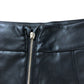 River Island Girls Pleated Skirt 9-10 Years Black Faux Leather Zip Detail