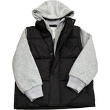 River Island Kids Puffer Hooded Gilet Jacket Black/Grey