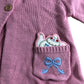 Girls Pink Mouse Pet Teapot Pocket Appliqué Cardigan 4-5 Years