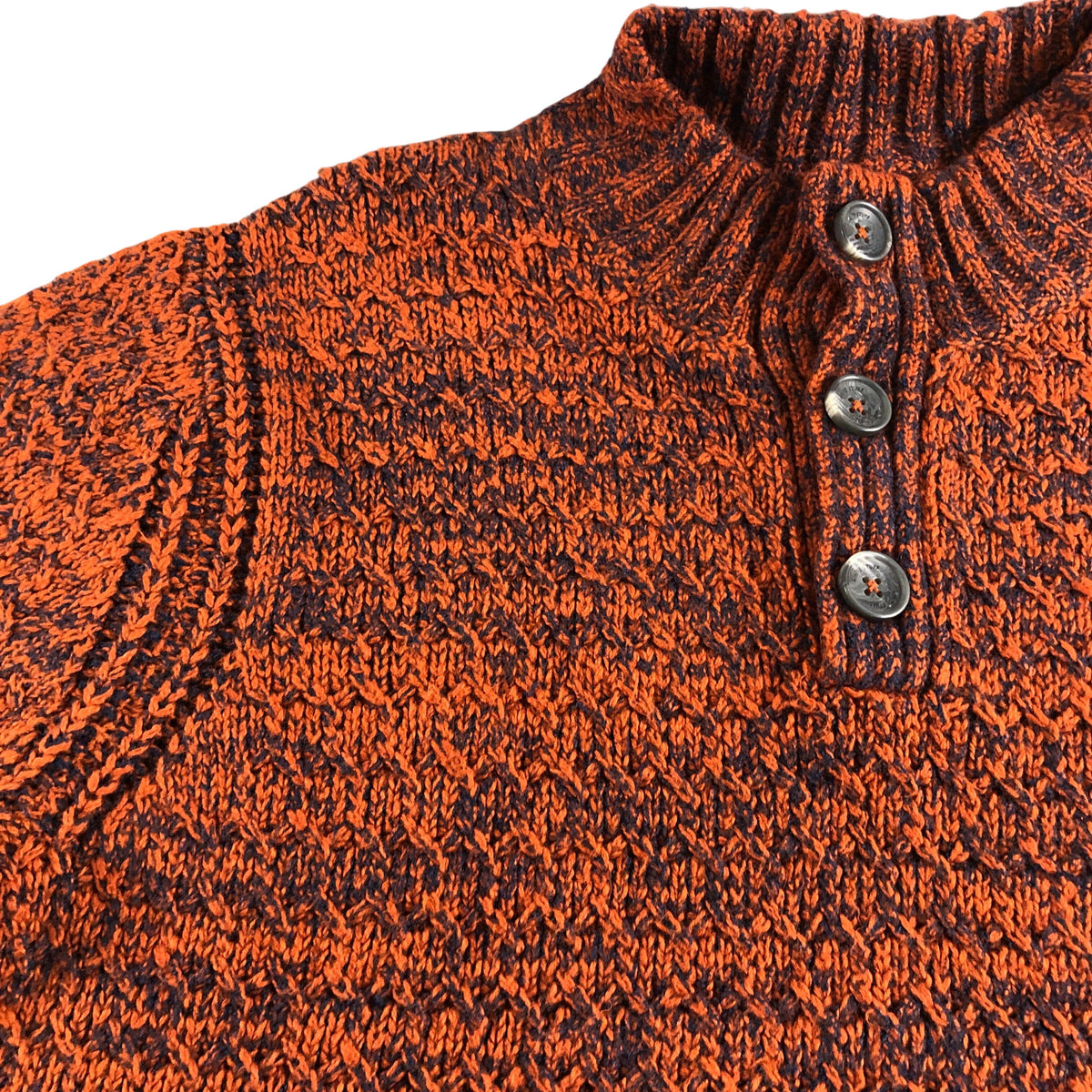 Albany Twisted Button Neck Sweater XL Men's DK Orange