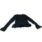 River Island Women's Black Ribbed Long Sleeve Top Size UK18 Bubble Hem
