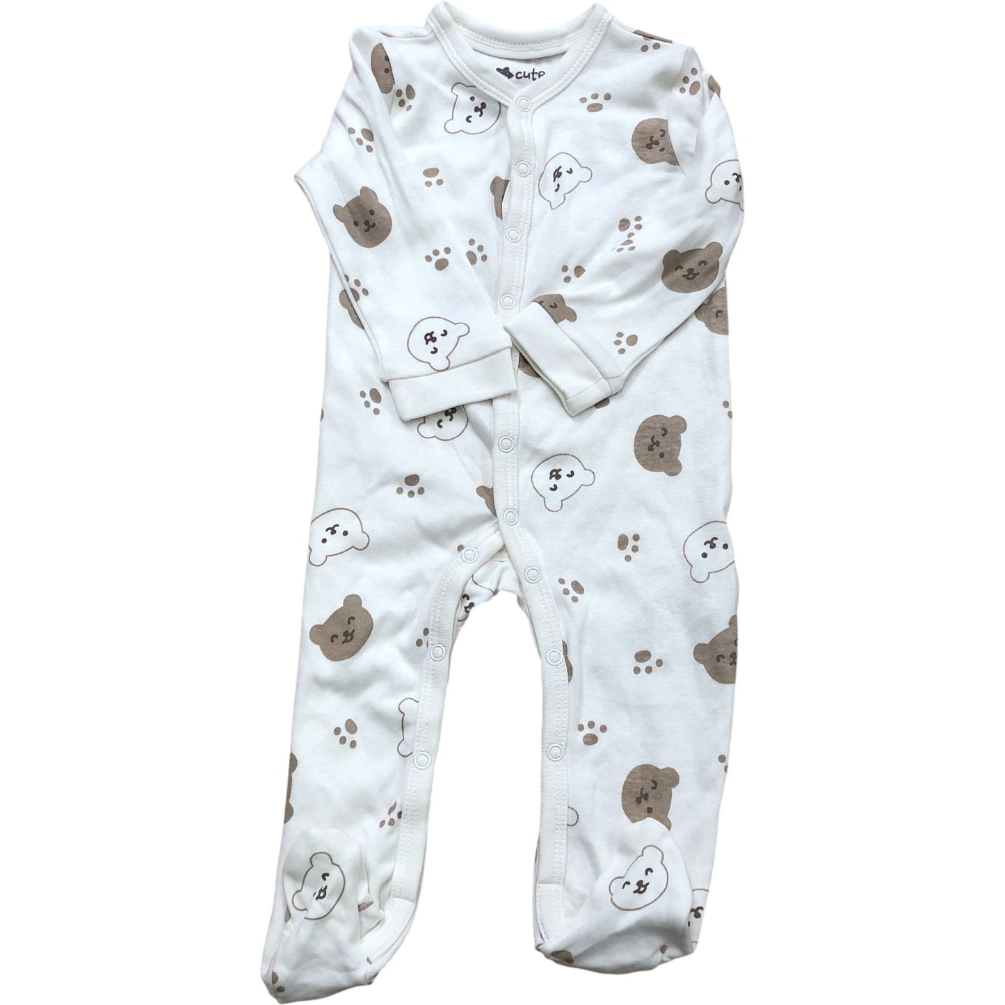 So Cute Baby Onesie & Romper Set 3-6 Months Organic Cotton Beige White