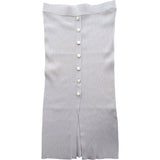 River Island Women's Ribbed Midi Skirt UK16 Blush Pink Button Detail