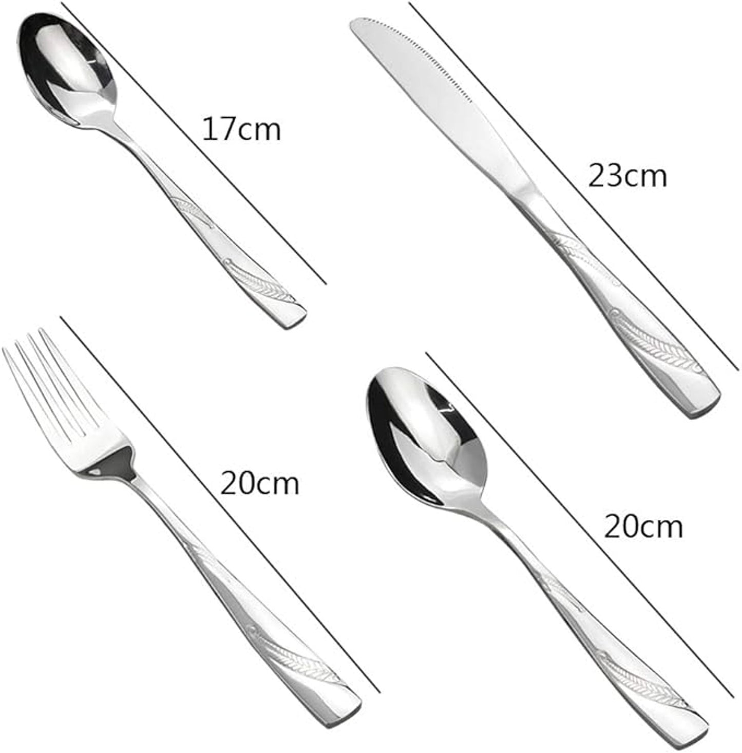 Lesbye Set of 16 Cutlery Set, Stainless Steel Silverware Service for 4 Person