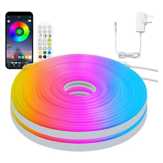 HOUHUI RGB LED Neon Rope Lights Multi Colour With Remote Control New