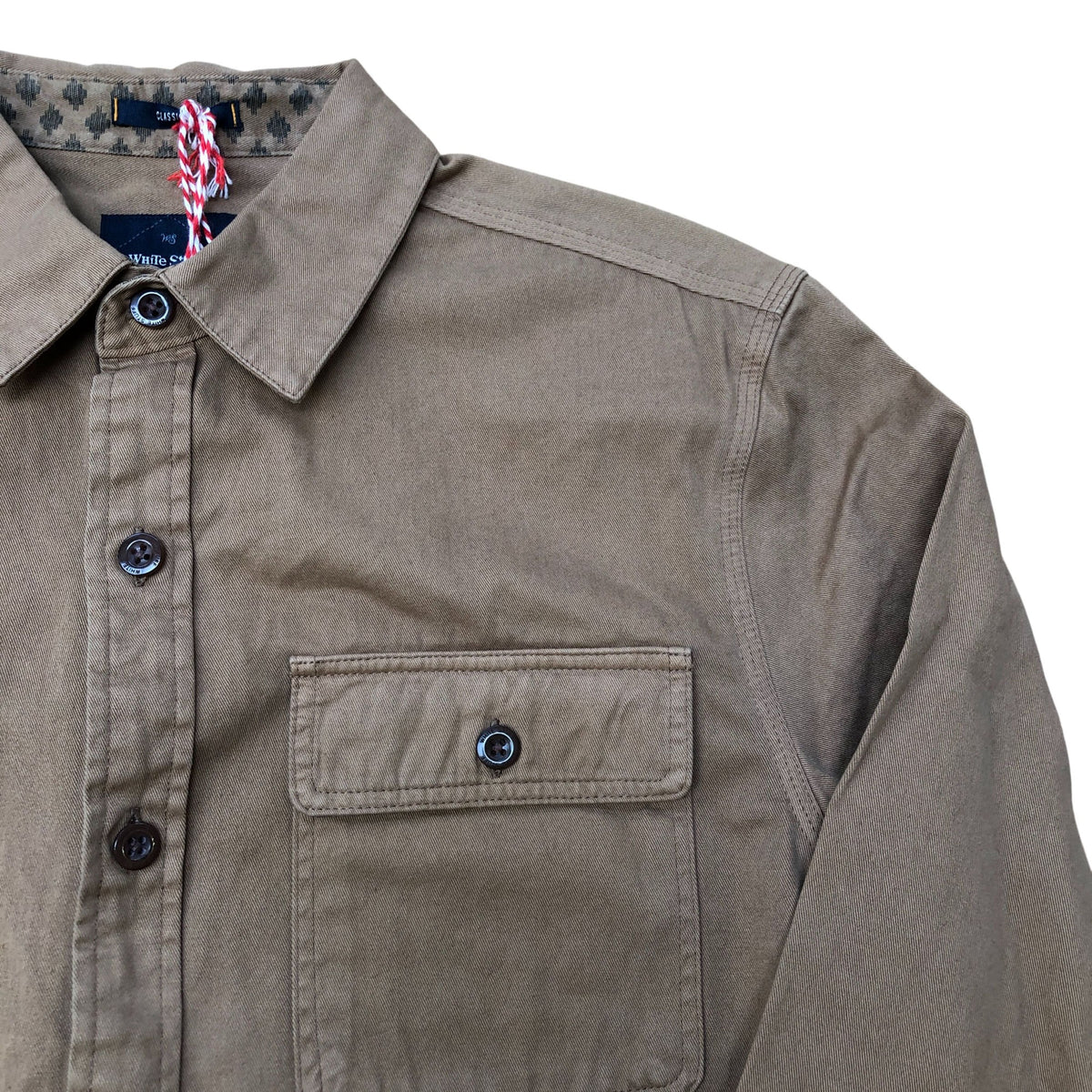 Furze Garment Dye Twill Shirt Mid Brown Size S