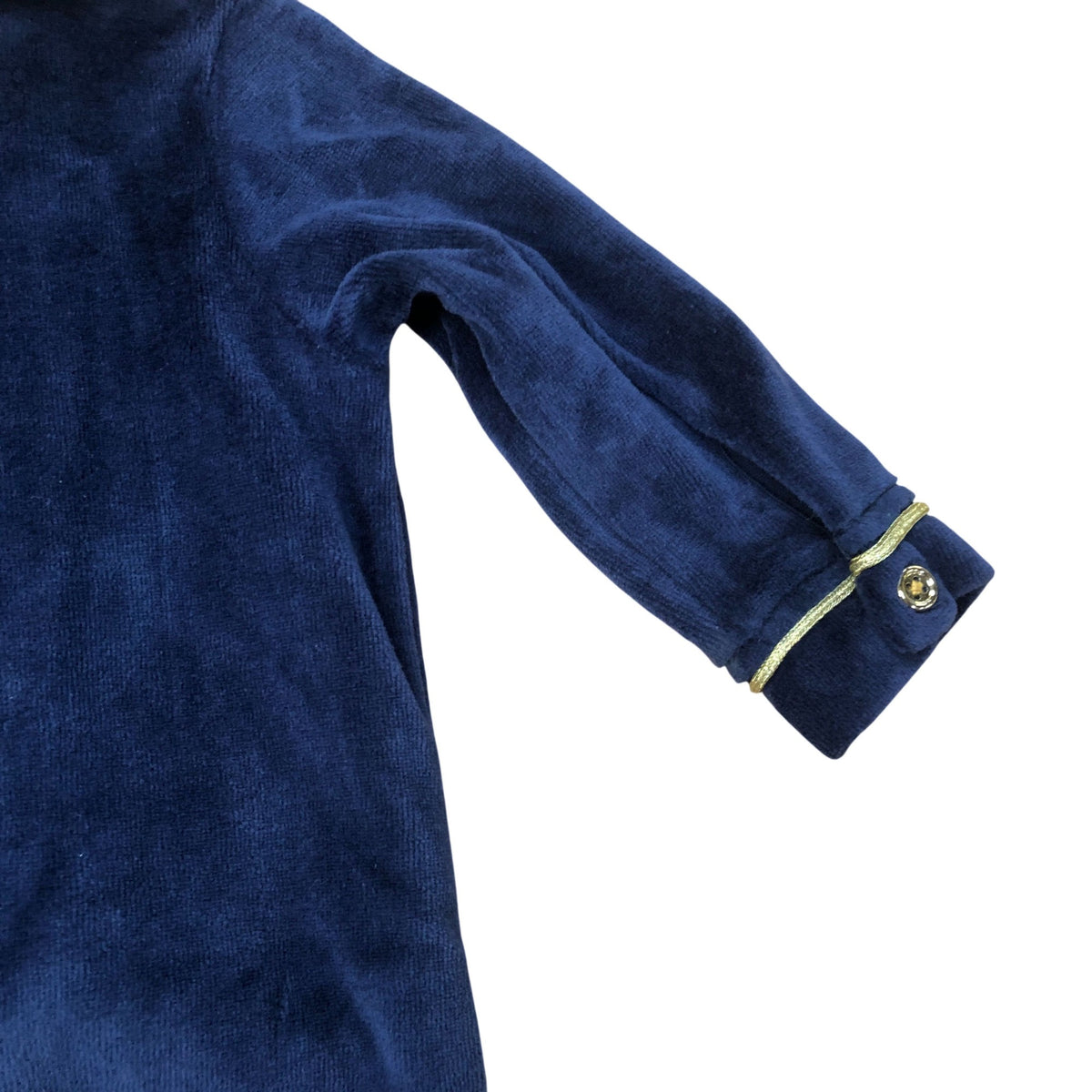 River Island Baby Navy Velvet Playsuit with Bear Hat