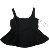 River Island Black Peplum Top Women's Size Large Imported Polyester Blend