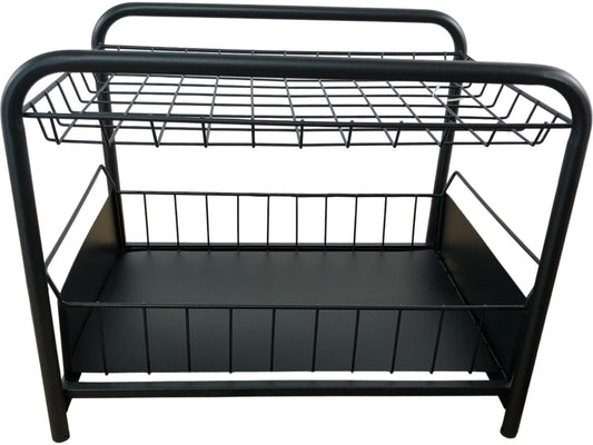 Metal Storage Rack Organiser Black Multi Tier Shelves Kitchen Bathroom