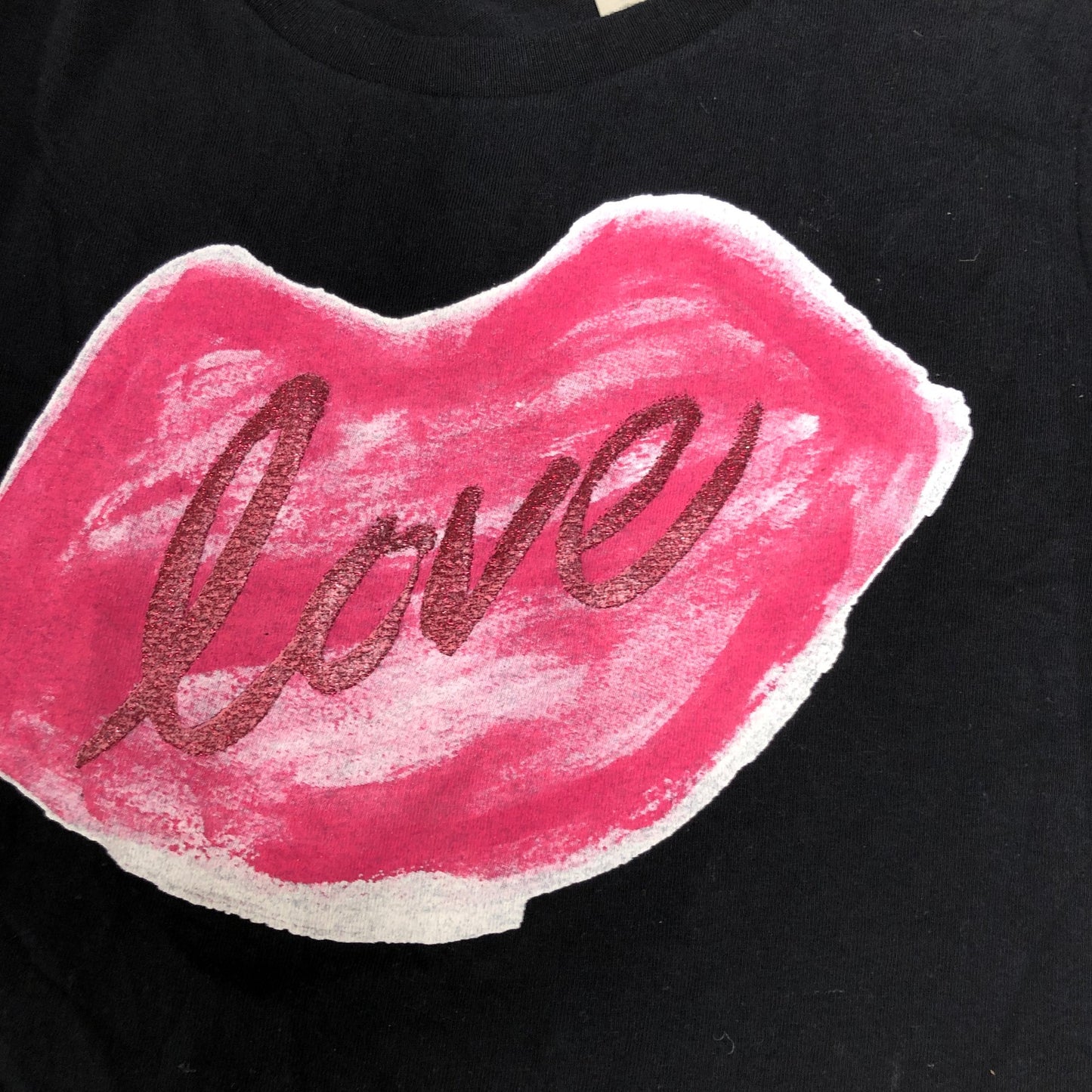 River Island Love Print T-Shirt Kids 5-6 Years Unisex Short Sleeve Black