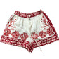River Island Studios Floral Print Shorts Women's Casual Red White 8