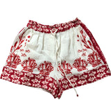 River Island Studios Floral Print Shorts Women's Casual Red White 8