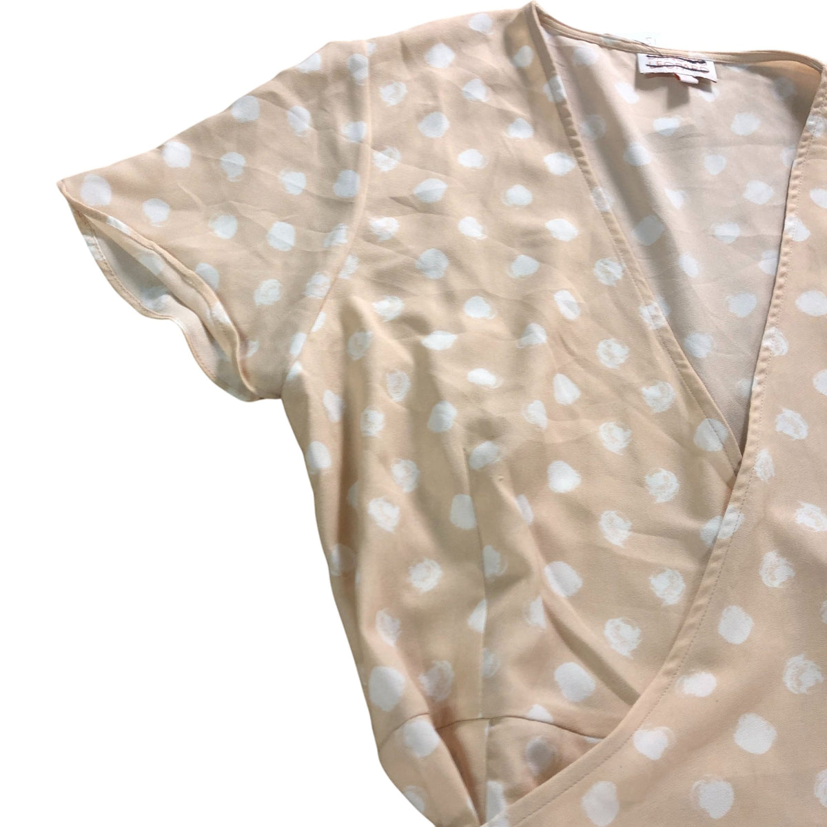 Dancing Leopard UK6 Women's Polka Dot Wrap Maxi Dress Beige