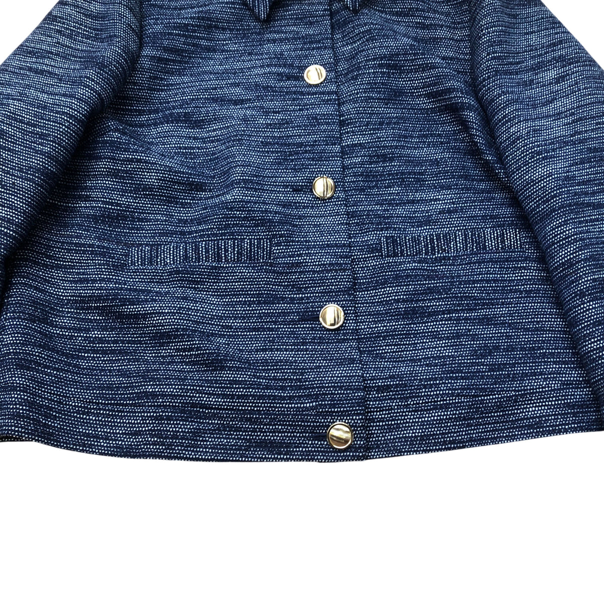 Stylish Jacket Women's Blue Textured Design With Buttons UK18