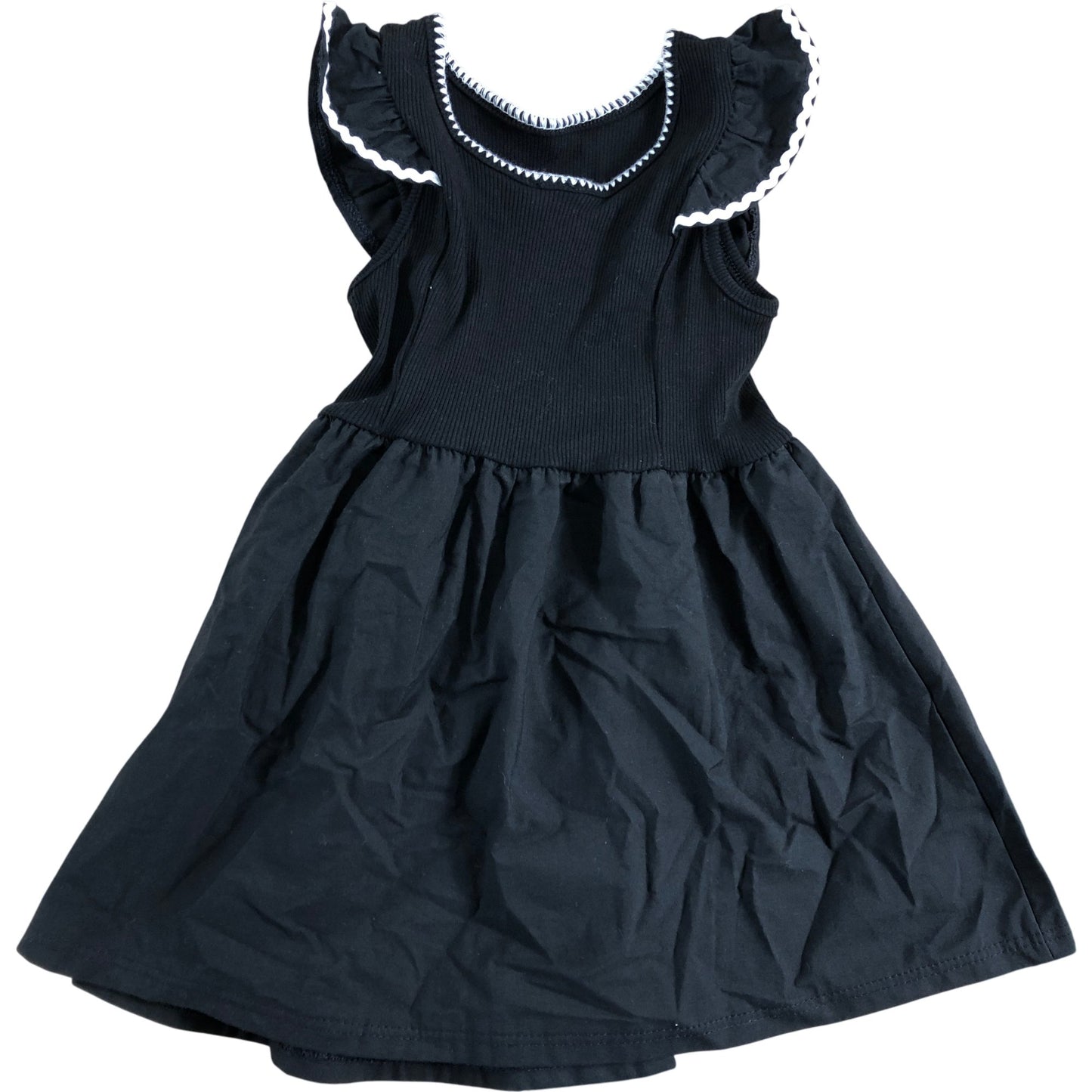 Riviera Casual Black Dress 18-24 Months Girls Ruffle Hem Cotton Summer