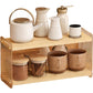 Two Tier Acrylic Wood Matcha Organiser Shelf