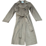 Trench Coat Medium Women's Beige Button Closure Tie Waist Long Sleeve Medium