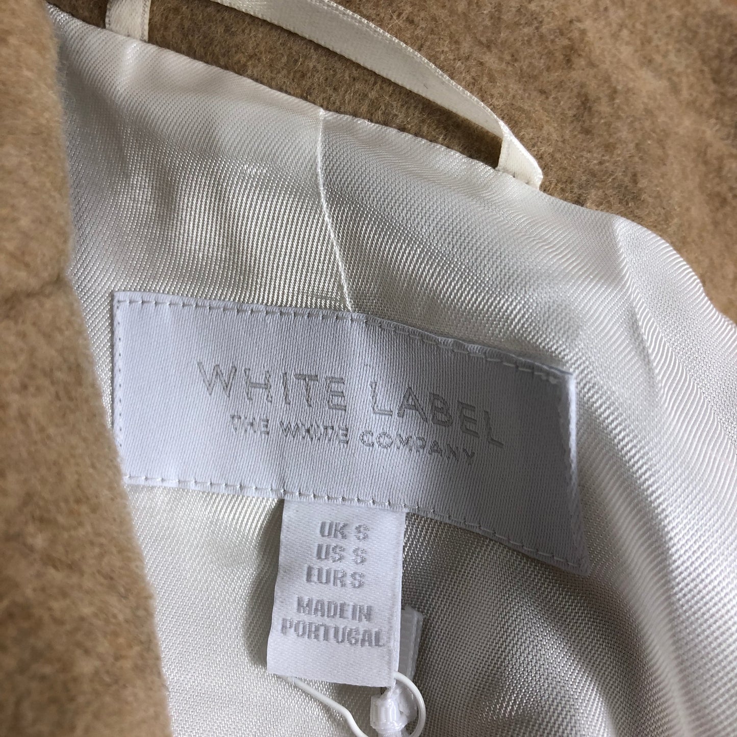 Branded Wool Double Breasted Coat UK8 Women's Camel Marl Classic Style