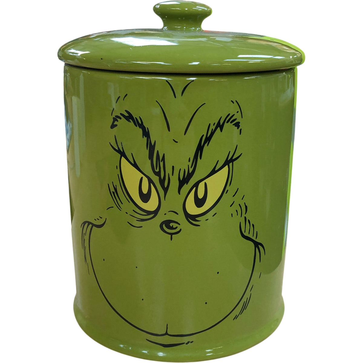 Grinch Cookie Jar Green Ceramic Canister