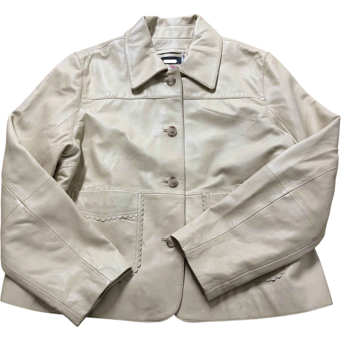Copenhagen Yellow Leather Scallop Jacket Size XS