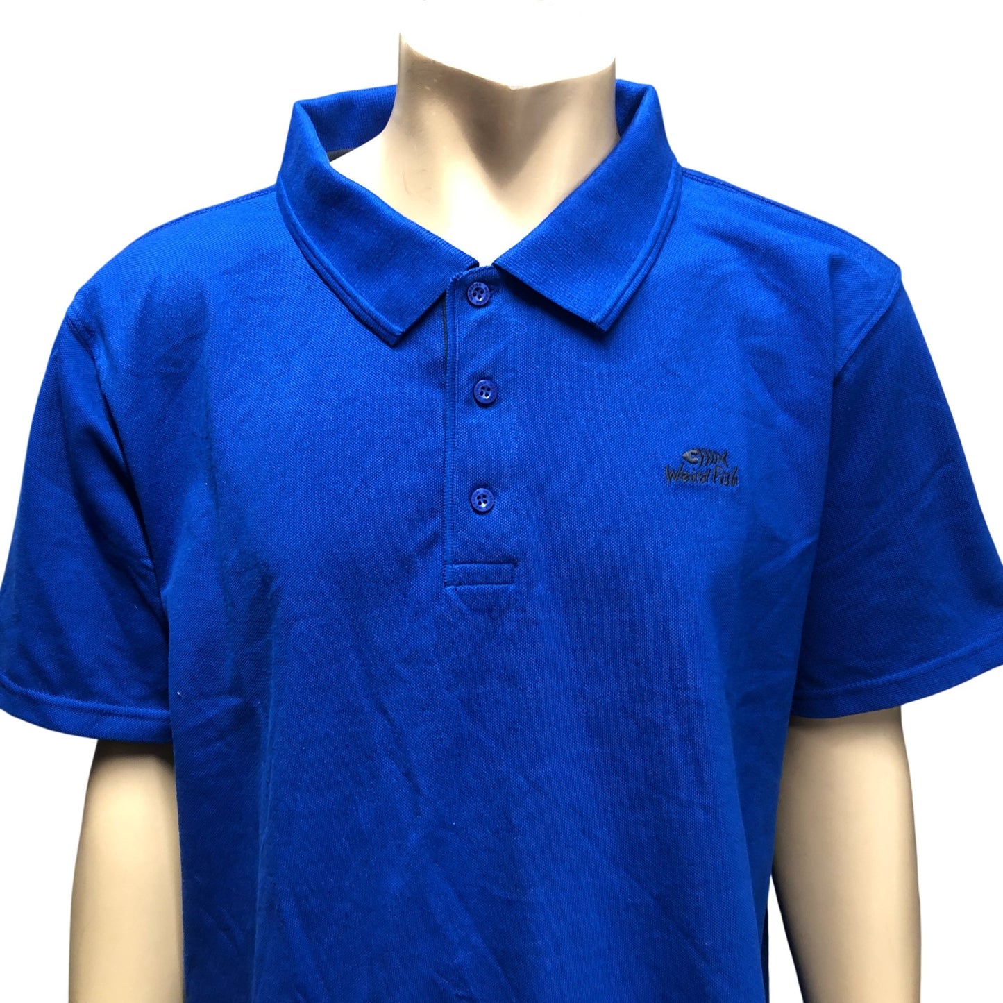 Weird Fish Polo Shirt 2XL Mens Cobalt Blue Casual Cotton Short Sleeve