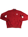 Branded Zip Neck Jumper Men's Cotton Red Casual Knit Sweater Size Medium